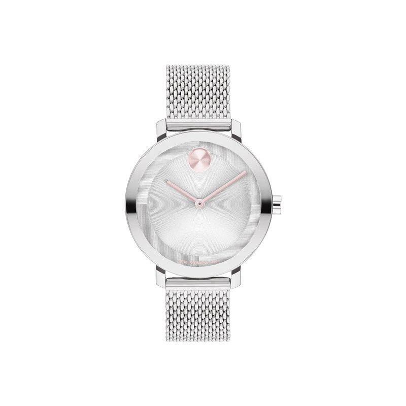 Movado - Ladies' Bold Evolution 2.0 Silver-Tone Stainless Steel Mesh Watch Silver Dial