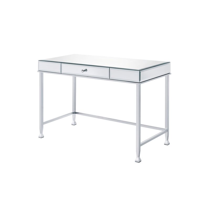 ACME Canine Writing Desk, Mirrored and Chrome Finish