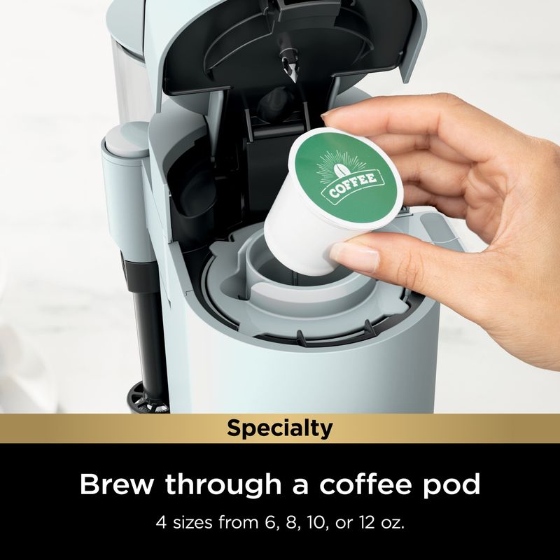 Ninja - Pods & Grounds Specialty Single-Serve Iced Coffee Maker, K-Cup Pod Compatible with Foldaway Milk Frother - Glacier Blue