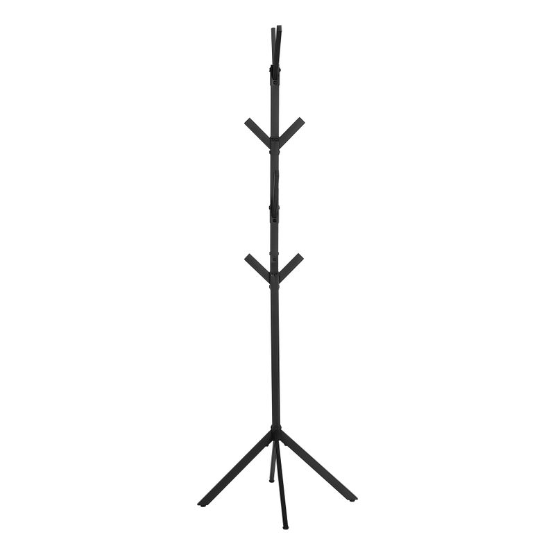 Coat Rack/ Hall Tree/ Free Standing/ 8 Hooks/ Entryway/ 70"H/ Bedroom/ Metal/ Black/ Contemporary/ Modern