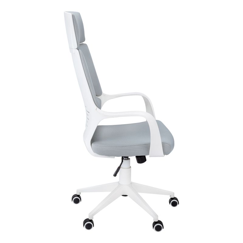 Office Chair/ Adjustable Height/ Swivel/ Ergonomic/ Armrests/ Computer Desk/ Work/ Metal/ Fabric/ White/ Grey/ Contemporary/ Modern