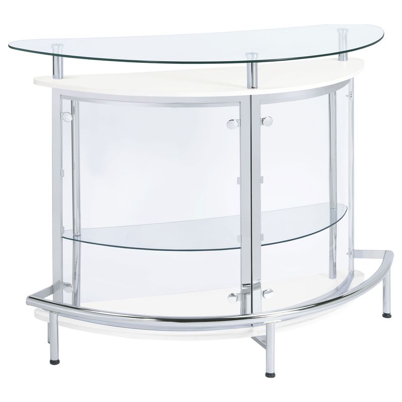 Amarillo 2-tier Bar Unit White and Chrome