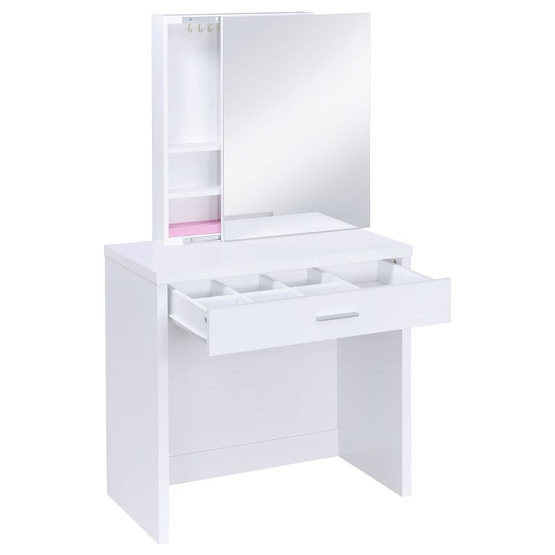 Harvey 2-piece Vanity Set with Lift-Top Stool White