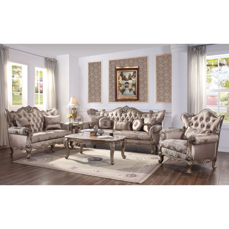 ACME Jayceon Chair w/Pillow, Fabric & Champagne
