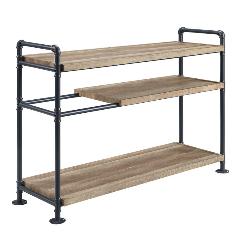 ACME Brantley Bookshelf, Oak & Sandy Black Finish