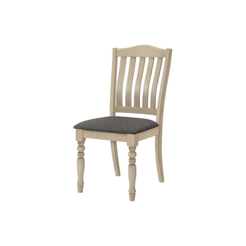 Dining Chair - 2Pcs / 39"H Antique Grey / Grey Fabric