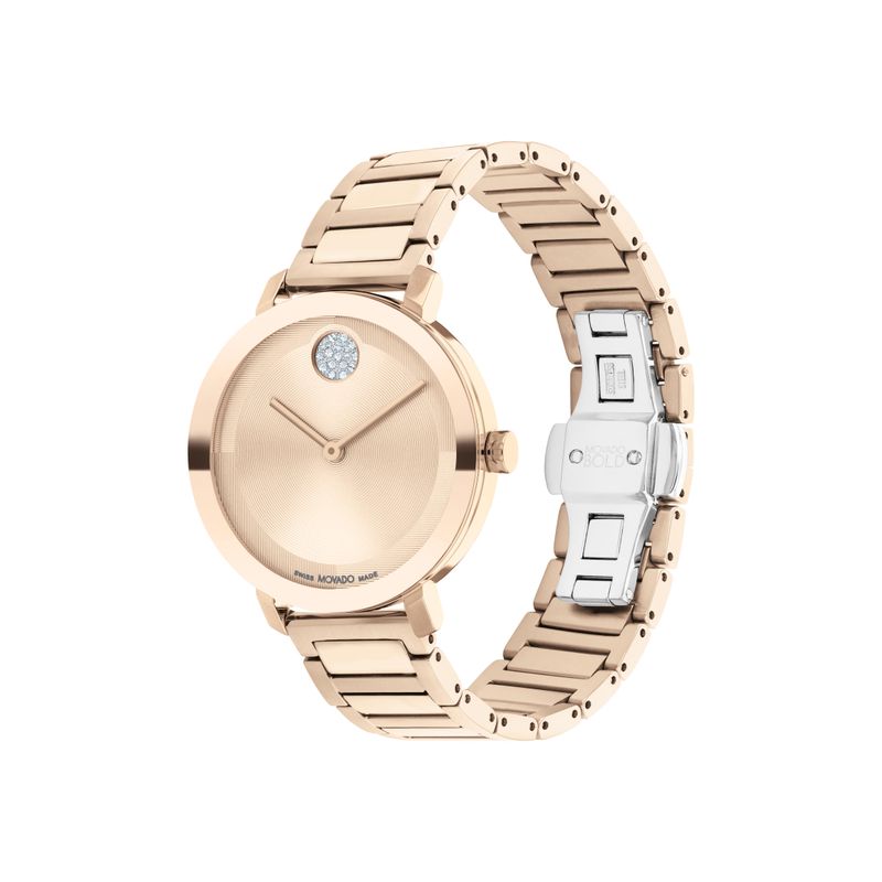 Movado - Ladies' Bold Evolution 2.0 Rose Gold-Tone SS Watch w/ Crystal Dot RG Dial