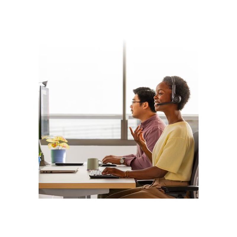 Logitech - Zone 305 Wireless Noise Cancelling Over-the-Ear Headset Teams Version with Receiver - Black