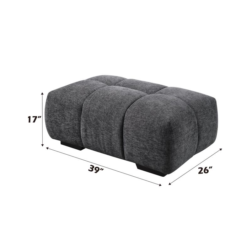 ACME Chloris Ottoman, Gray Linen