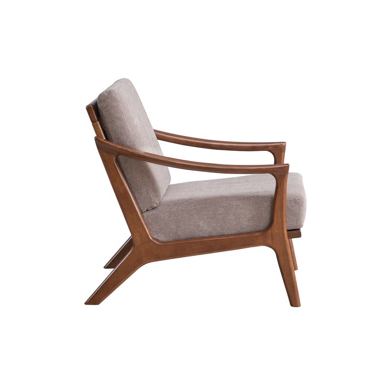 ACME Lide Accent Chair, Light Brown Fabric & Brown Finish