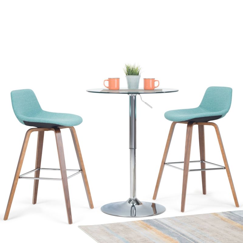 Simpli Home - Randolph Bentwood Counter Height Stool (Set of 2) - Aqua Blue