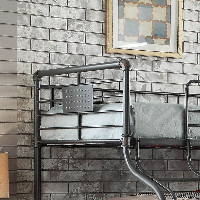 Industrial Metal Twin/Full/Queen Triple Bunk Bed in Black