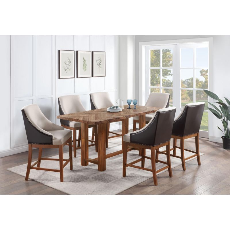 ACME Gilsea Counter Height Table in Brown Finish