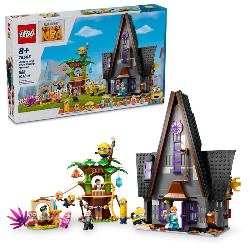 LEGO - Despicable Me 4 Minions and Gru's Family Mansion, Minions Toy House, 75583