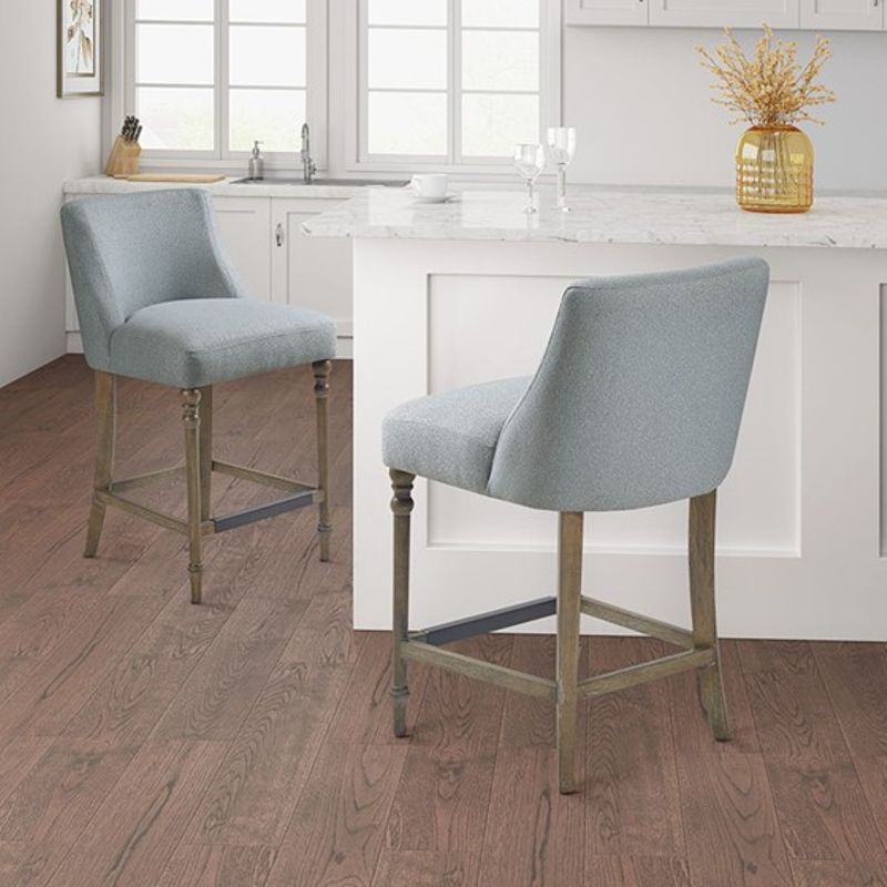 Blue Delaney 25" Upholstered Counter Stool