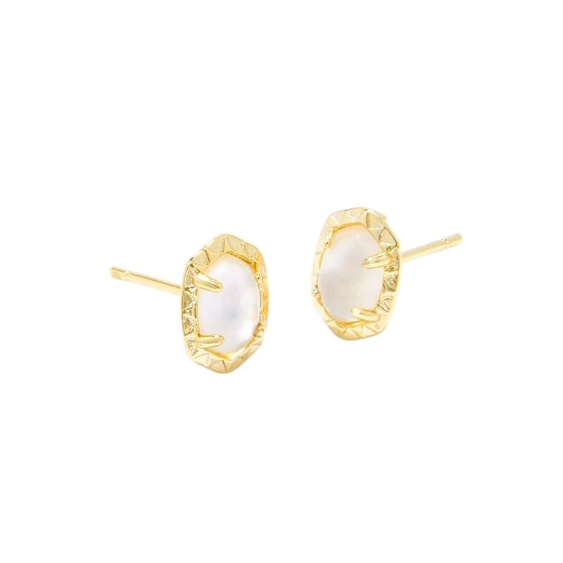 Kendra Scott Daphne Stud Earrings (Gold/Ivory Mother of Pearl)