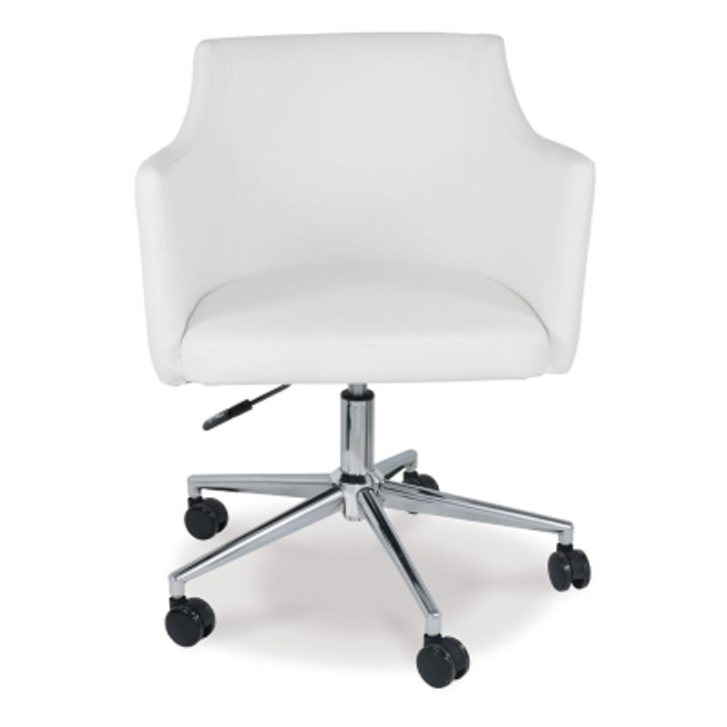 White Baraga Home Office Swivel Desk Chair