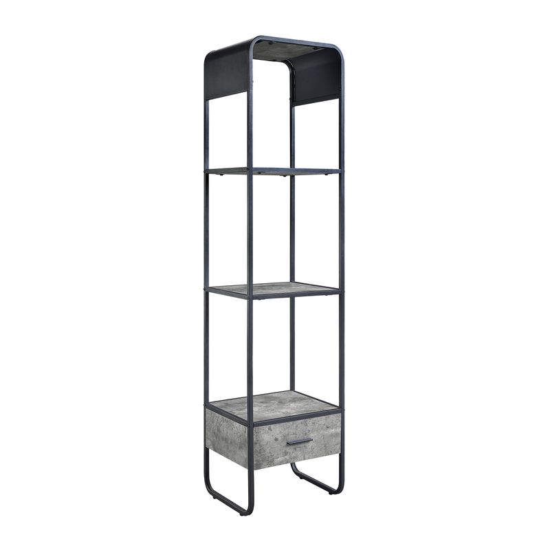 ACME Raziela TV Stand Side Pier, Concrete Gray & Black Finish