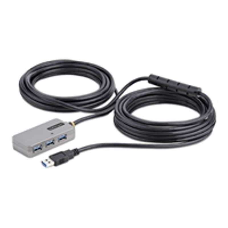 StarTech.com USB Extender Hub 10m USB 3.0 Extension Cable with 4-Port USB Hub Active/Bus Powered USB Repeater Cable Optional 20W Power Suppl