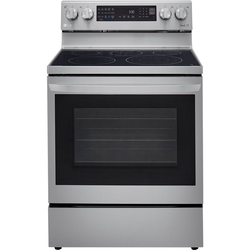 LG 6.3-Cu. Ft. Electric Smart Range with InstaView and AirFry, Stainless Steel