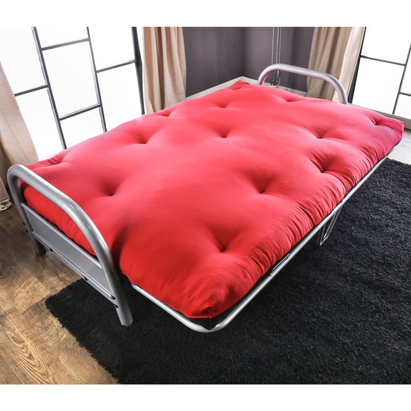 Contemporary Fabric 6-inch Futon Mattress in Black/Red