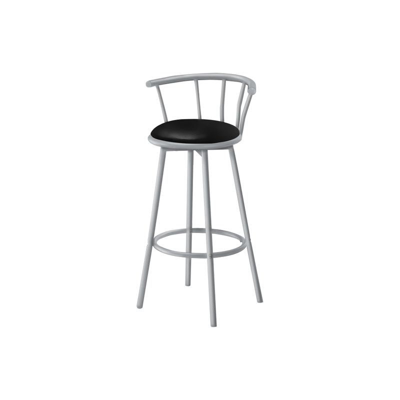 Barstool - 2Pcs / 36"H / Swivel / Silver Metal