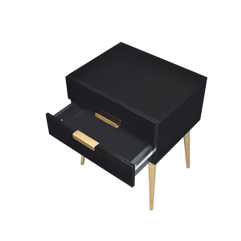 ACME Denvor End Table, Black & Gold