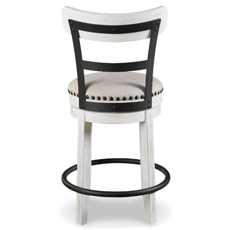 White Valebeck Upholstered Swivel Barstool (1/CN)