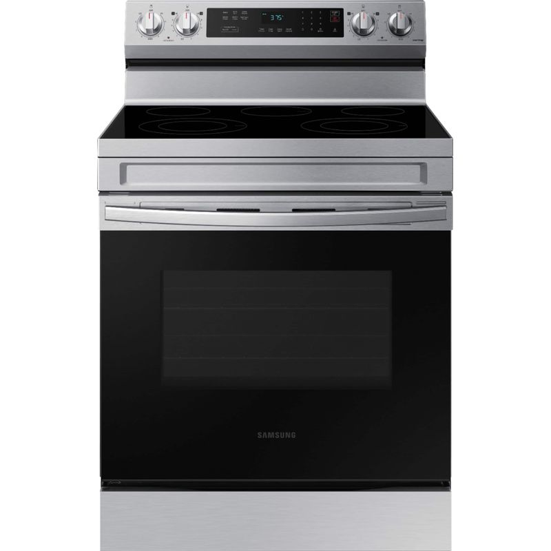 Samsung - 6.3 cu. ft. Freestanding Electric Range with Rapid Boil, WiFi & Self Clean - Stainless Steel