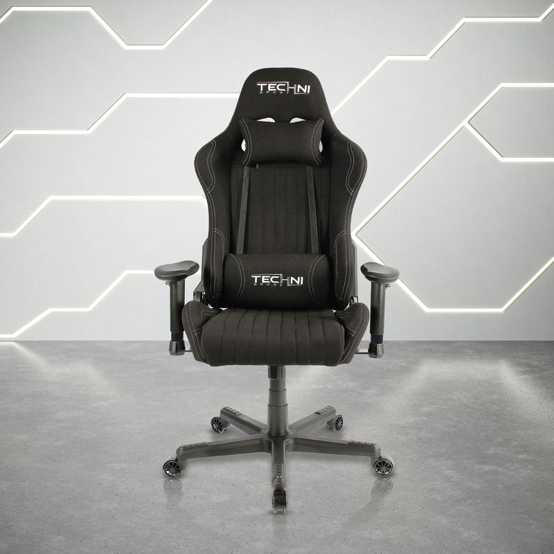 Fabric Ergonomic High Back Racer Style PC/Gaming Chair, Black