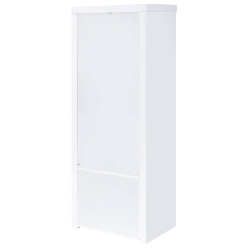 Jude 3-shelf Media Tower With Storage Cabinet White High Gloss