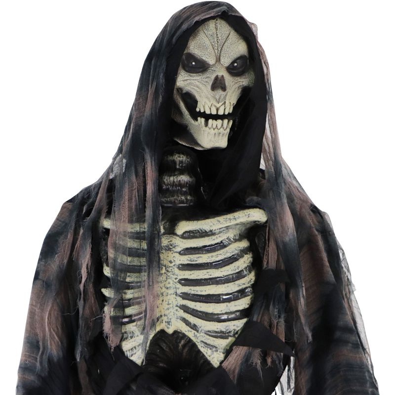 7-Ft. Tall Motion-Activated Rotting Reaper, Premium Talking Halloween Animatronic, Plug-In