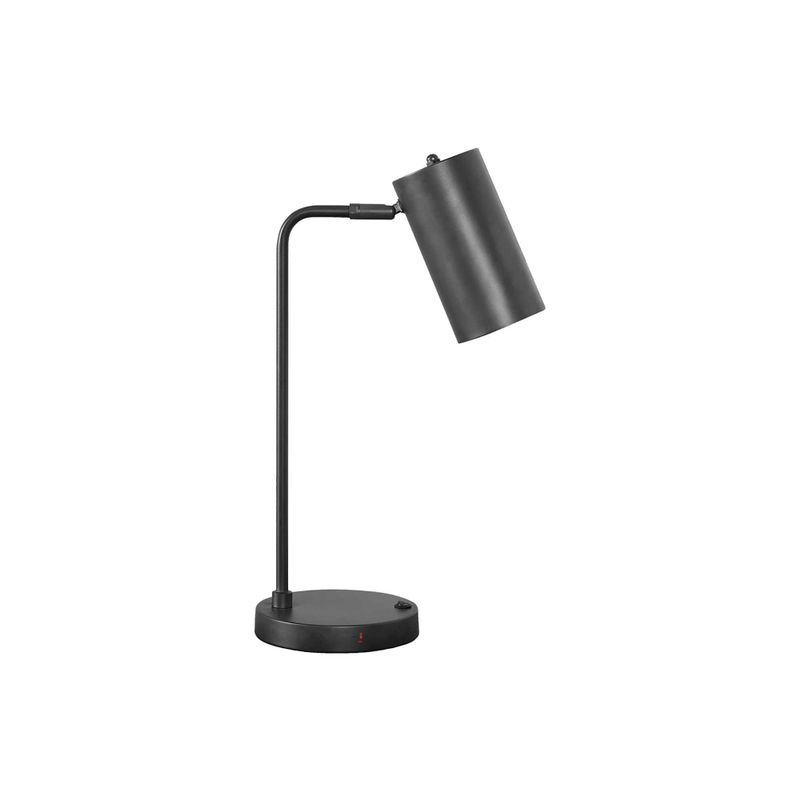 Lighting - 18"H Table Lamp Grey Metal / Grey Shade / USB