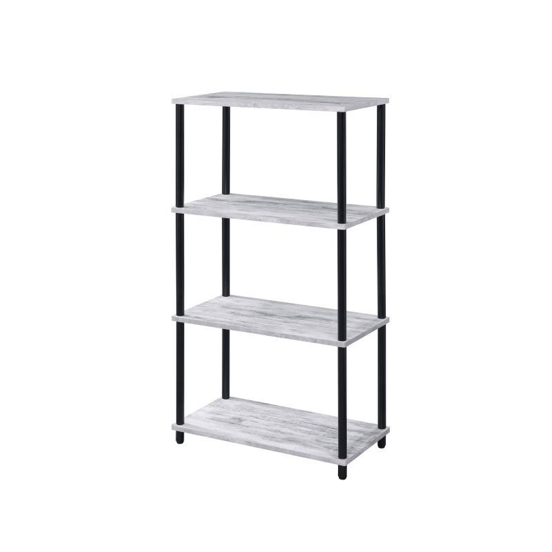 ACME Nypho Bookshelf, Antique White & Black Finish