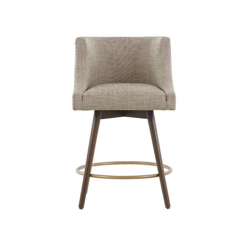 Jett Swivel Beige Upholstered Counter Stool