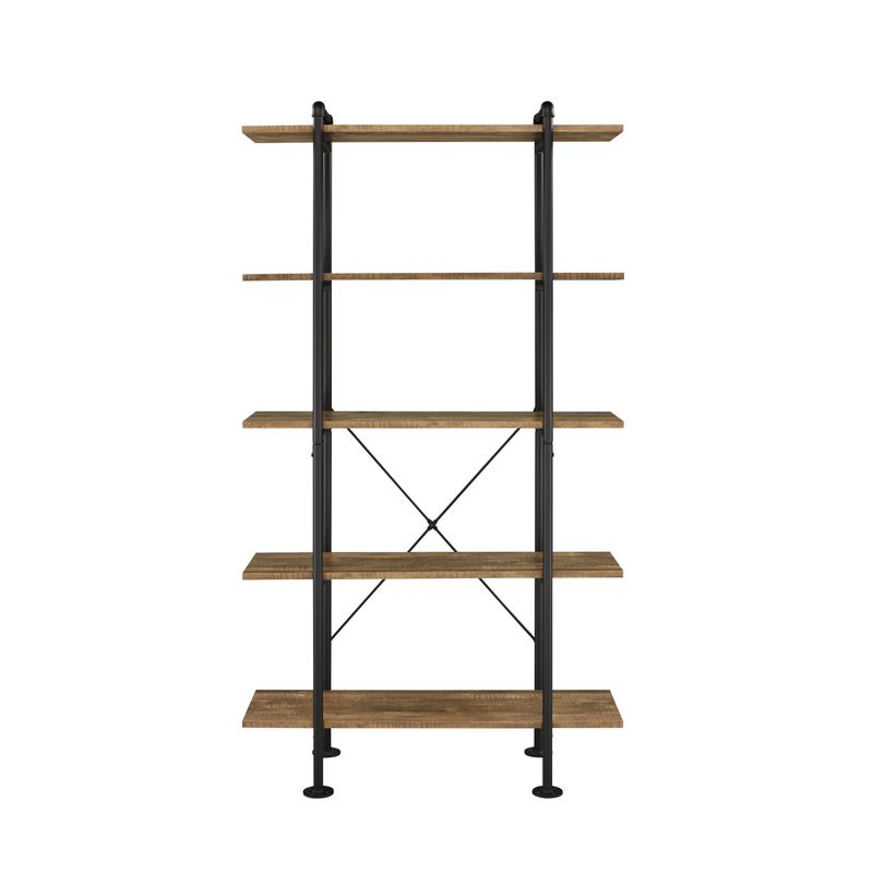 ACME Nefo Bookshelf, Rustic Oak & Black Finish