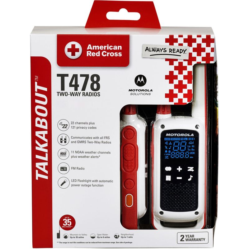 Motorola - Solutions TALKABOUT T478 Two Way Radio - 2 Pack - White