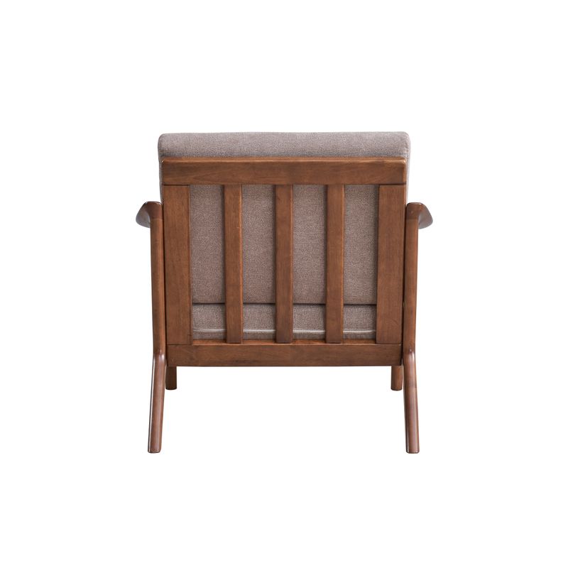 ACME Lide Accent Chair, Light Brown Fabric & Brown Finish