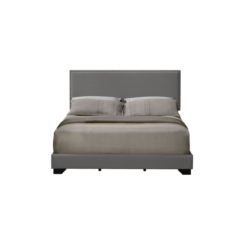ACME Leandros Queen Bed, Light Gray Fabric