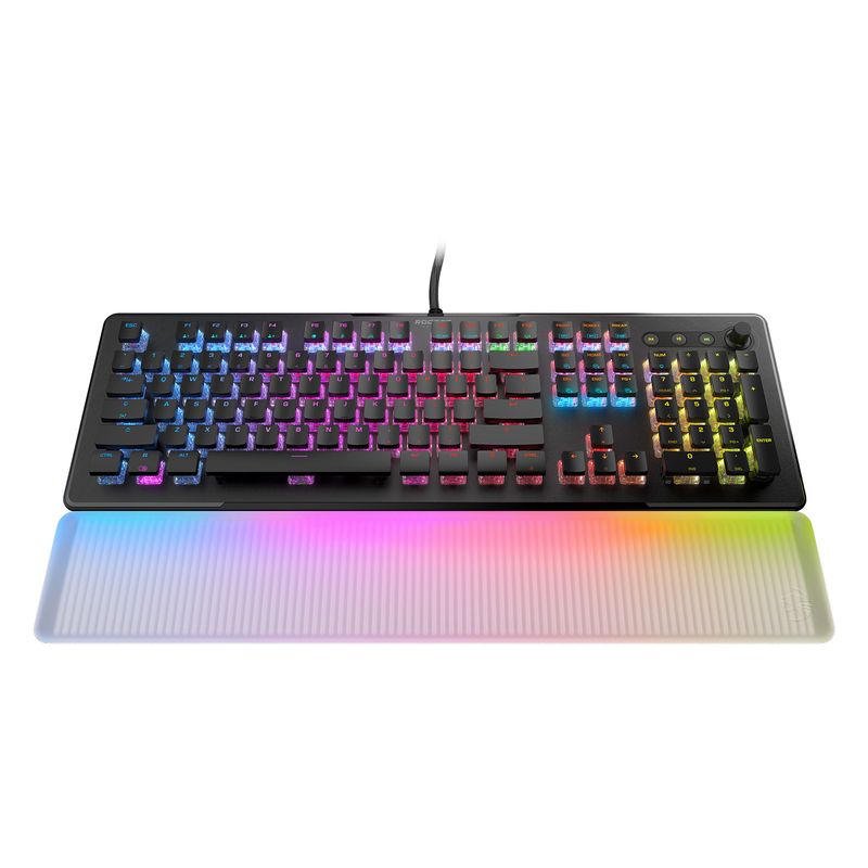 ROCCAT - Vulcan II Max Full-size Wired Keyboard with Optical Titan Switch RGB Lighting Aluminum Top Plate and Palm Rest - Black