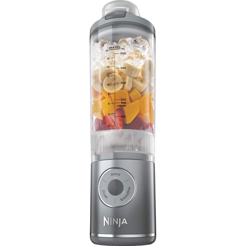 Ninja - Blast Max Portable Blender with 22oz Twist & Go Vessel - Platinum Silver