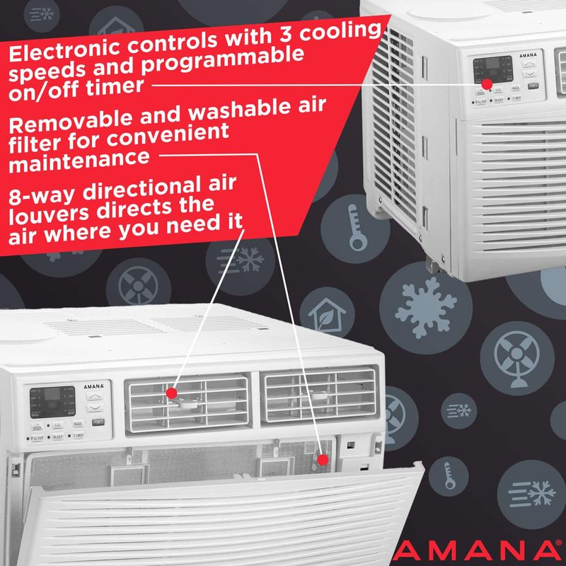 Amana - 250 Sq. Ft. 6,000 BTU Window Air Conditioner - White