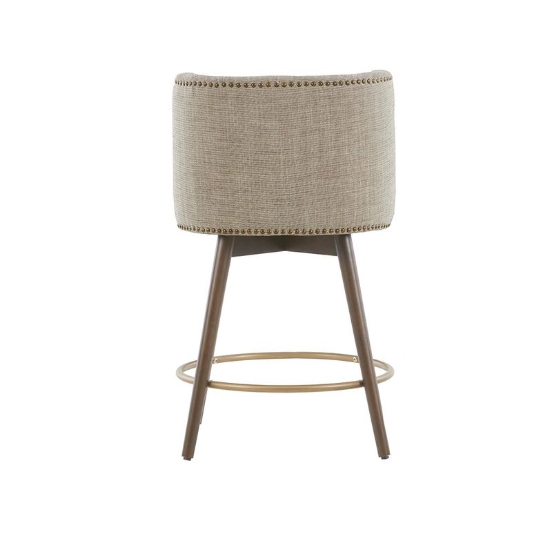 Jett Swivel Beige Upholstered Counter Stool