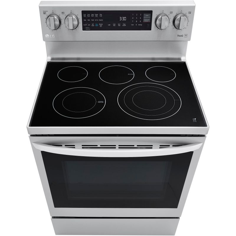 LG 6.3-Cu. Ft. Electric Smart Range with InstaView and AirFry, Stainless Steel