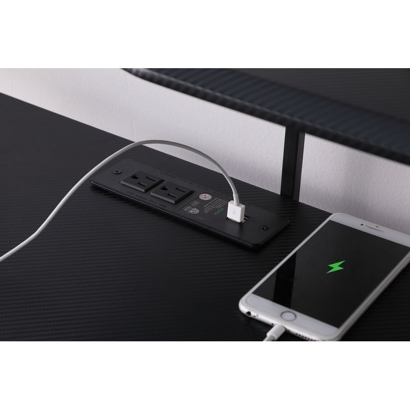 Alfie Gaming Desk with USB Ports Gunmetal