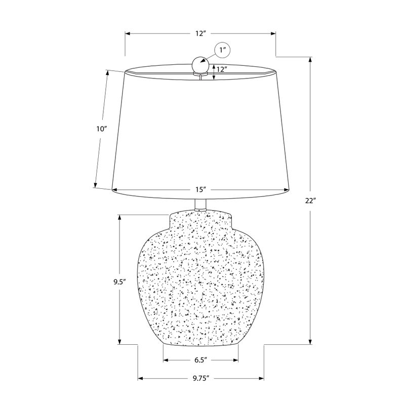 Lighting - 22"H Table Lamp Cream Concrete / Ivory Shade