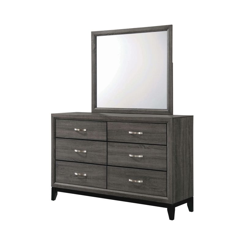 Watson 6-drawer Dresser Grey Oak and Black