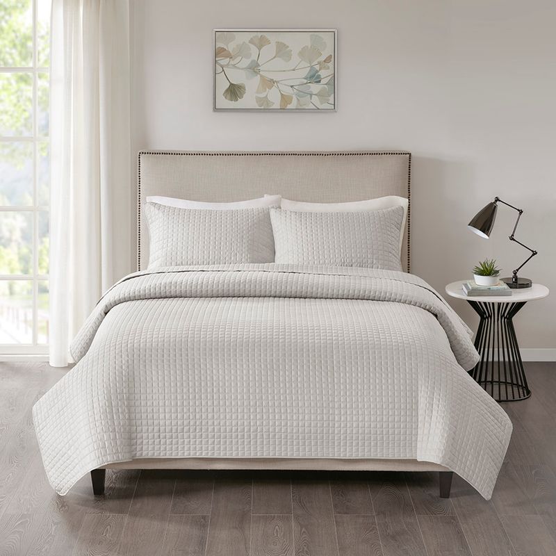 Grey Otto 3 Piece Reversible Quilt Set Full/Queen