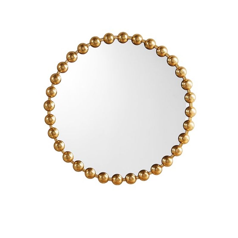 Marlowe Beaded Round Wall Mirror 27"D