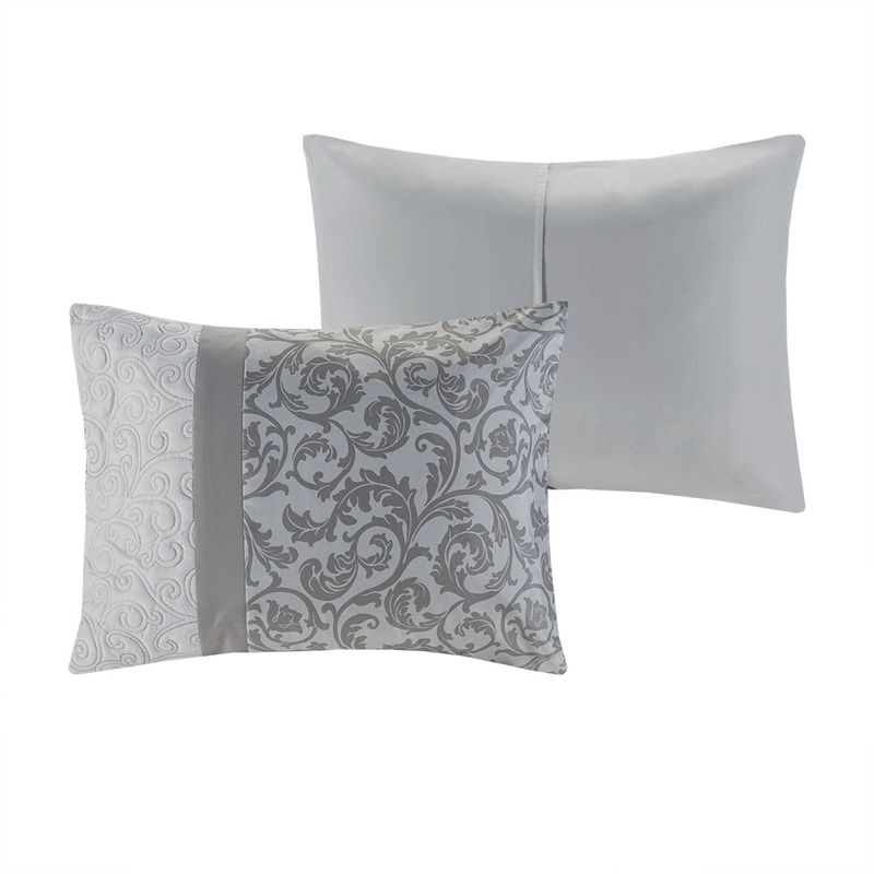 Grey Ramsey Embroidered 8 Piece Comforter Set Queen